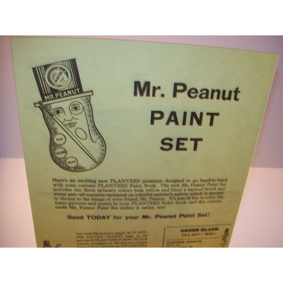 Mr Peanut Vintage Paint Set Planters Paper Sales Flyer 1955 Original Advertising - Picture 5 of 8